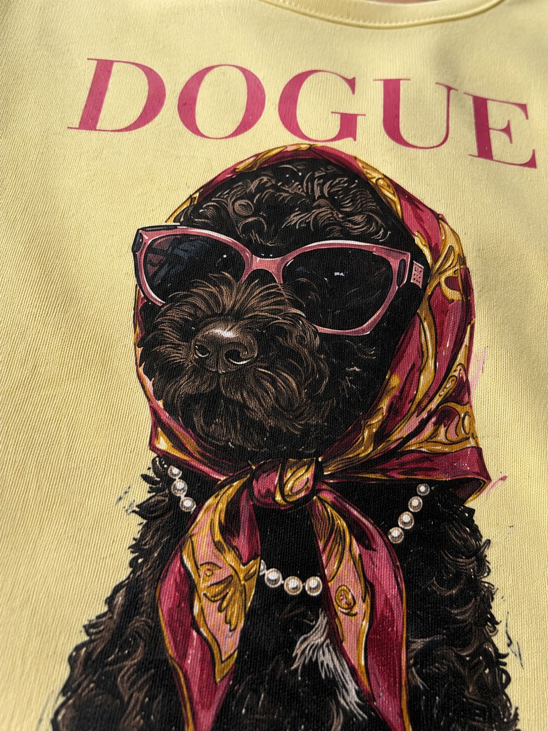 Kısa kollu Dogue Köpek Desenli T-Shirt