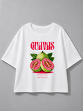 Guava Baskılı Oversize Kadın T-shirt