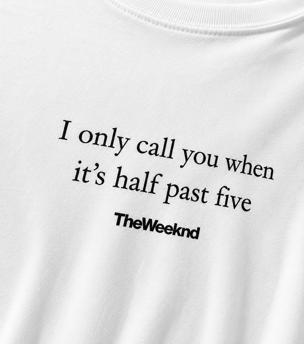 The Weekend Baskılı Over Size Beyaz T-shirt