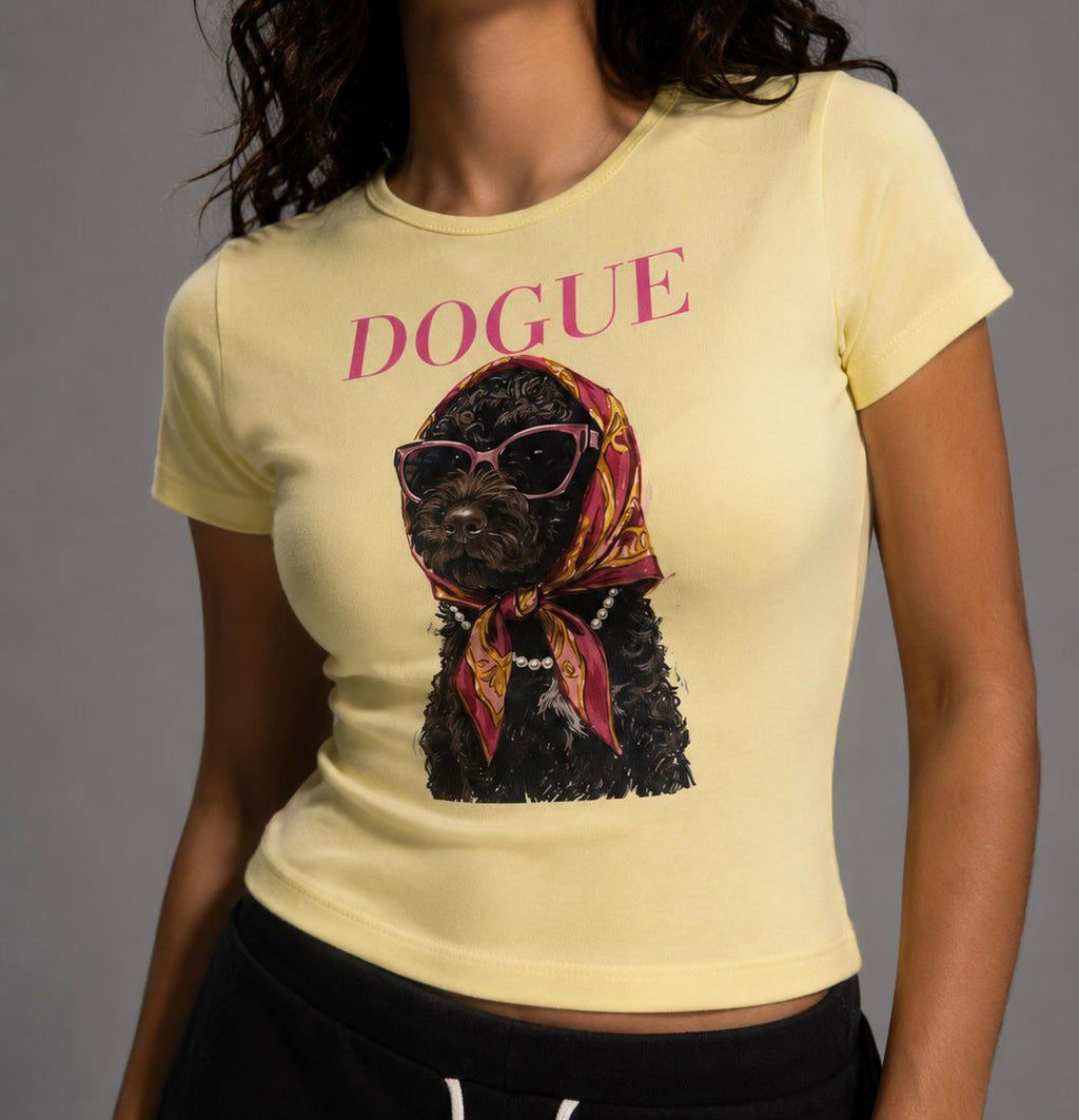 Kısa kollu Dogue Köpek Desenli T-Shirt