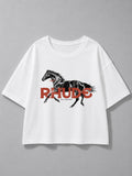 Vintage At Baskılı Oversize T-shirt